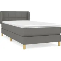 Syfax Sommier à lattes de lit avec matelas Gris foncé 80x200 cm Tissu