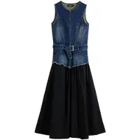 Desigual Robe bleu denim / noir