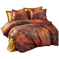L'essentiel Maison , Rue, ensemble housse de couette king-size (FR), rouge, 100 % POLYESTER-MICROSATIN, 240 x 220 cm