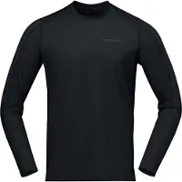 Norrøna - Haut en laine de mérinos - Falketind EqualiserUll Long Sleeve M Caviar Black pour Homme en Laine - Taille XL - Noir