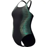 Speedo Digital Printed Medalist Swimsuit Noir UK 32 Femme