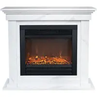 Xaralyn cheminée électrique - Flex ELU-ML - aspect marbre - 1400 Watt chauffage - avec télécommande - cheminée encastrable incluse - cheminée décorative
