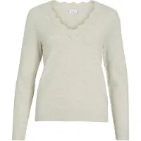 Vila Nikolina V Neck Sweater Beige L Femme