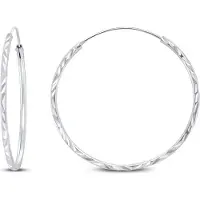 Brilio Silver Boucles d'oreilles rondes argentées intemporelles EA01 - Diamètre : 3 cm