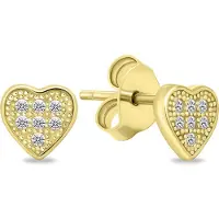 Brilio Silver Silver - Boucles d'oreilles coeur argent étincelant EA603Y