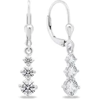 Brilio Silver Silver - Belles boucles d'oreilles en argent avec zircons EA656W