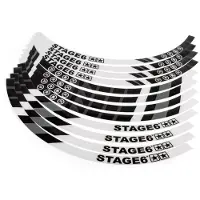 Stage6 kit d'autocollants pour jantes de scooter 12 pouces blanc