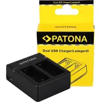 PATONA USB Dual Ladegerät f. GoPro Hero 3 AHDBT-301 inkl. Micro-USB Kabel, Caméra d'action : accessoires, Noir