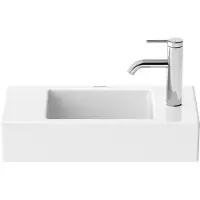 Duravit Vero Air meuble lave-mains lavabo 50x25cm, sans trop-plein, avec banc de robinetterie, 1 trou de robinet à droite, 0724500008
