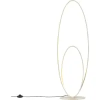 QAZQA Lampadaire design beige avec LED à intensité variable en 3 étapes - Boomerang