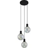 QAZQA Suspension design noire avec verre arc-en-ciel rond 3 lumières - Mallon