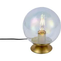 QAZQA Lampe de table Art Déco laiton avec verre fumé arc-en-ciel - Pallon