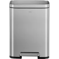EKO - Madison Poubelle à pédale 20 litres - Plastique inoxydable - Acier inoxydable mat