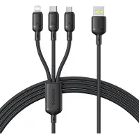 Baseus Rapid Series 3-in-1 USB-A 100W 1.5m, Schwarz