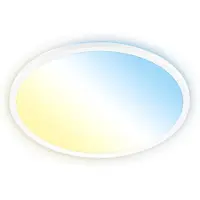 Briloner TAVA Panneau LED, CEE A source lumineuse*, dimmable, télécommande, Ø42 x 3 cm plafonnier led, plafonnier salon, luminaire plafond, blanc