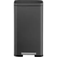 EKO - Madison Poubelle à pédale 30 litres - Acier inoxydable Plastique - Noir