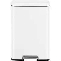 EKO - Madison Poubelle à pédale 50 litres - Acier inoxydable Plastique - Blanc mat