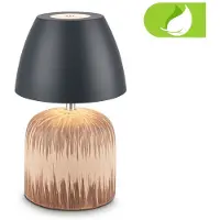 Briloner Lampe de table LED avec batterie rechargeable Ø140x220mm Cylindrique anthracite 3W 300lm 2700K Blanc chaud Dimmable IP44 Céramique Lampe décorative Salon, balcon, chambre