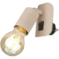 Briloner - Applique murale intérieure, orientable, avec interrupteur, douille E27, chambre, lampe murale, cuisine, 9,5 x 6,7 x 7,8 cm, beige