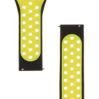 Source 20mm Double bande de montre en silicone (Silicone), Sangles de montre, Multicolore, Jaune, Noir
