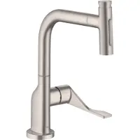 Axor Robinet de cuisine monocommande Citterio, modèle Select 230, avec douchette extractible et système sBox, finition en acier inoxydable