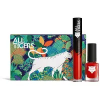 All Tigers Ensemble :rouge à lèvres liquide naturale et vegan 888 Call Me Queen 8 ml + vernis à ongles vegan naturale et végétalien 298 Hit It Big 11 m