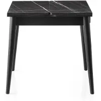 Skye Decor , Totem - 3041, marbre noir, table à rallonge, 80 x 75 x 80 cm, 100 % panneaux de particules mélaminés