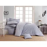 L'essentiel Maison , Classic- TRK0225, Bleu,Blanc, Couettes, 100% coton ranforce