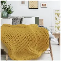 Home Deco Factory Plaids, jetés CHUNKY - Jaune - 120x150 cm