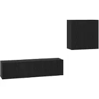 vidaXL : Ensemble de 4 meubles TV, finition bois imitation chêne, coloris noir, en panneaux de particules