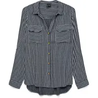 Vero Moda Chemisier 'VMBumpy' bleu foncé / blanc