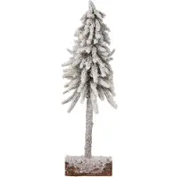 Décoris Sapin de Noël artificiel « Neige » sur tronc, ø 15 x h 45 cm