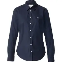 Gant pour femme. 4300141 Chemise Oxford Slim Fit stretch marine (32), Casuel, Coton, Classique, Manche longue