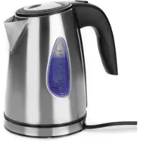 Lacor 69297-Agua Herge électrique, 1,7L, 2200W, acier inoxydable. Automatiquement hors tension, filtre amovible et lavable - Déversement sans fil