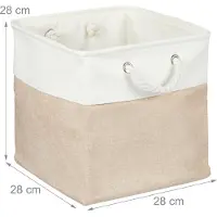 Relaxdays Aufbewahrungskorb Leinen im 4er Set (33 cm, 4x)