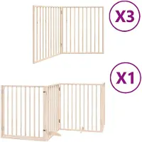 vidaXL Porte pour chien 10 pièces avec porte Pliable 800 cm Bois de peuplier