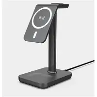 ESTUFF - Chargeur sans fil - 15 Watt - 3 A - PD 3.0 - aluminium, blanc - pour Apple AirPods, AirPods Pro, iPhone 12, 13, Watch (ES638201)
