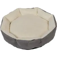 OEM Lit pour chien, taille M, 62 x 60 x 16 cm, lit pour chien ondulé avec bordure en fourrure, lavable en machine
