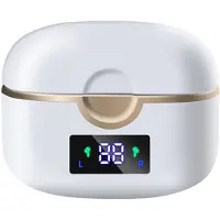 INF Casque sans fil Bluetooth 5.0 avec deux haut-parleurs dynamiques White