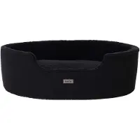 OEM Panier pour chien avec coussin réversible et couverture lavable, cage fixe pour chien avec pieds antidérapants, 92 x 72 cm, noir