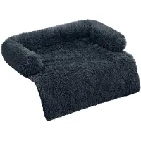OEM Taille XL, gris foncé, panier en peluche pour chien, couverture pour chien, protection de banquette pour chien, coussin pour chien, pour chiens de taille moyenne et grande, 110 x 95 x 18 cm