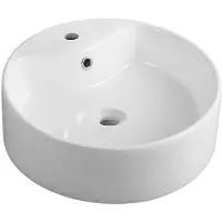 Hak Aqualine Ceramics - Lavabo pour plan de travail, diamètre 400 mm, avec 1 orifice pour robinet, blanc 49413
