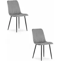 Leobert Chaise LAVA - velours gris clair x 2
