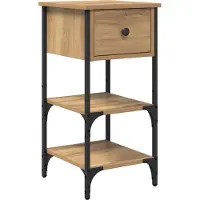 vidaXL Cabinet de Chevet avec tiroir chêne artisanal 34 x 36 x 70 cm