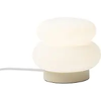QAZQA Lampe de table Japandi beige avec verre opale 15cm - Kumo