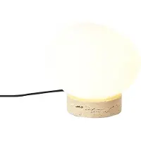 QAZQA Lampe de table Japandi beige avec verre opale - Sally