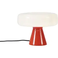 QAZQA Lampe de table rétro rouge et blanche - Knob