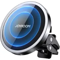 JOYROOM support magnétique pour voiture chargeur sans fil Qi à induction 15 W (compatible avec MagSafe pour iPhone) noir (JR-ZS240)