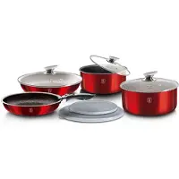 Berlinger Haus komplet garnków 9-el. click and cook metallic line burgundyBH6145