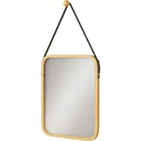 Vicco Miroir mural Mirno Bambou 34x41.5cm avec sangle réglable, Model 56525